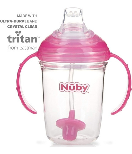 Vaso 360 Nuby Grip N' Sip. Pitillo 360
