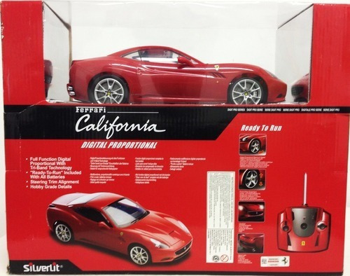 Controle de rádio Ferrari California Auto A 1:16 Cor vermelha iluminada por prata