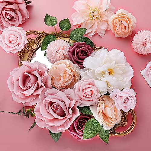 Flores Artificiales De Rosa Combo Flores Falsas Rosas Rosas