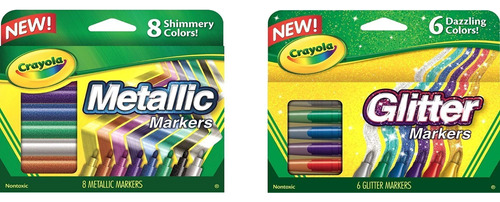 Crayola Marcadores Metálicos, 8 Unidades, Marcadores Con P.