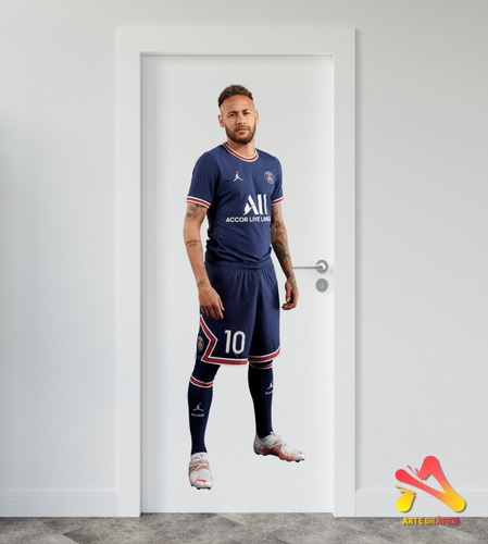 Vinilo Pared Puerta Neymar Psg Tamaño Real