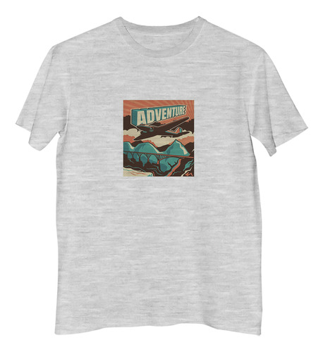 Remera Niño Vehiculos Adventure Avion Viaje Dibujo