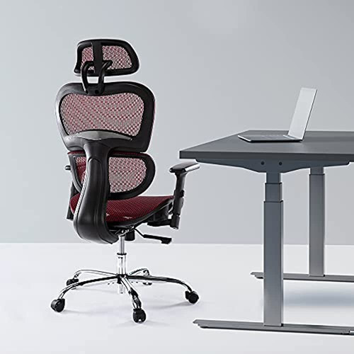 Cadeira ergonômica, cadeira com encosto alto de estilo executivo, cadeira. Cor Carmesim