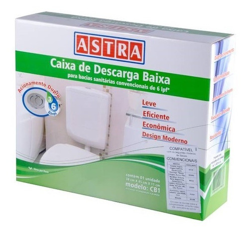 Caixa De Descarga Astra Pp 6l - Resistente E Fácil