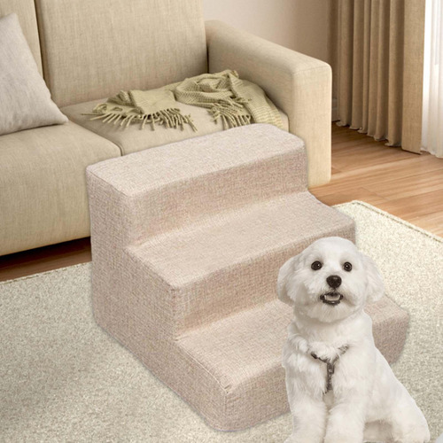 Escaleras Con Rampa Para Perros, Funda Caqui 3 Pasos