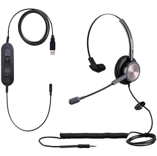 Auriculares Para Pc De 3,5 A Usb Con Mic Y Cancelacion Negro