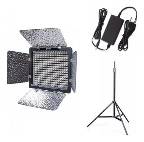 Led Yn300 Iii Iluminador Leds3200-5500k + Fonte + Tripé 2mt Estrutura Preto Luz Branco-frio/branco-quente 110v/220v