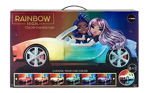 Muñeca Y Accesorio - Rainbow High Color Change Car Convertib