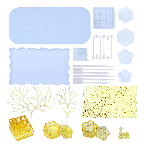 Kit De Moldes De Resina De Silicona Para Joyería, Mold...