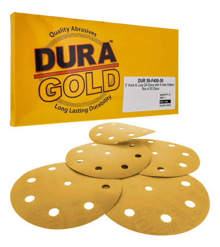 Dura-gold Discos De Lijado Dorados De 5 Pulgadas, Grano 400