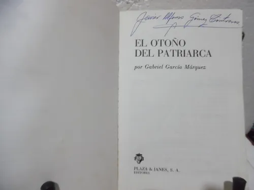 El Otoño Del Patriarca 1ra Ed. 1975 / Gabriel García Márquez (Usado)