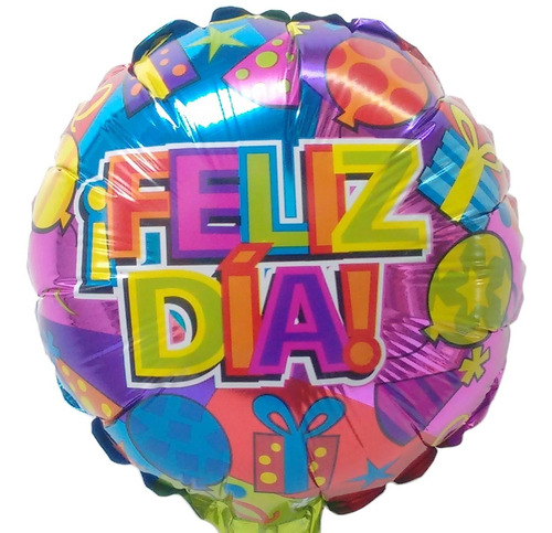 Globo Feliz Día Circular Redondo Metalizado