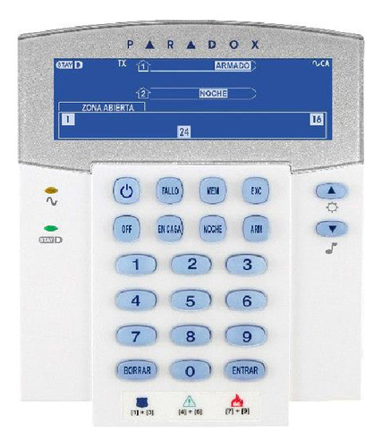 Teclado Paradox Clabeado Lcd 32 Caracteres 2 Particiones K35