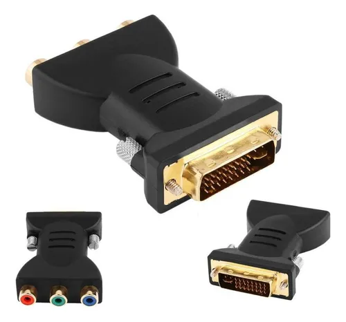 Adaptador Dvi A 3 Rca, 24 + 5 Macho A Hembra For Hdtv Hdmi