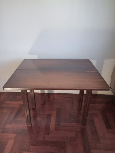 Mesa De Madera Roble Tipo Libro Plegable Antigua 