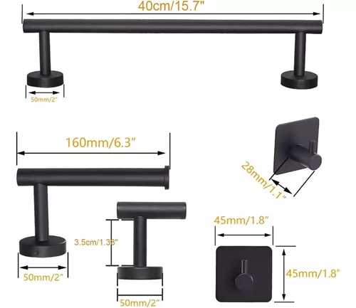 Toallero dorado para baño e inodoro o accesorios de cocina, soporte de  toalla de acero inoxidable, montaje en pared, instalación de tornillos,  15.7 in