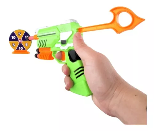 Lança Dardos Tipo Nerf Arminha de Brinquedo Com Alvos e Munições