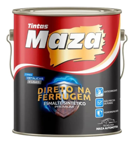 Tinta Esmalte Direto No Ferrugem Maza 3,6l Cores Cor Vermelho