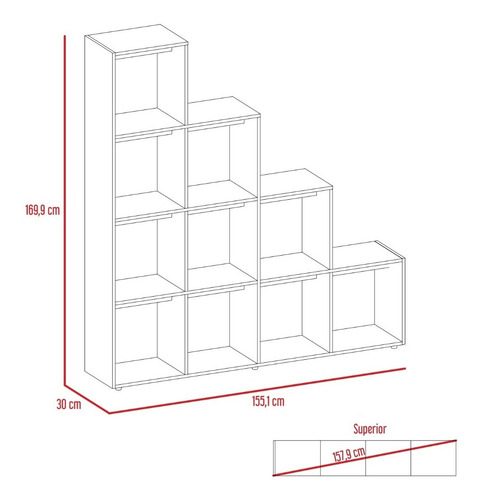 Imagen 7 de 7 de Combo Biblioteca Escalera + Mesa De Centro - Wengue