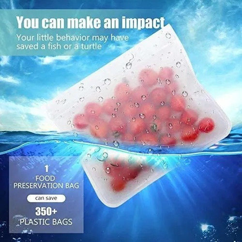 Imagen 5 de 6 de Bolsas De Silicon Reutilizables Para Alimentos Pack 10 Pzas