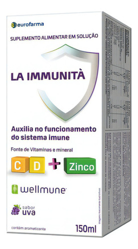 La Immunita Vit C D E Zinco 150ml Sabor Uva