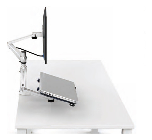 Suporte Articulado Para Notebook E Monitor Cor Alumínio