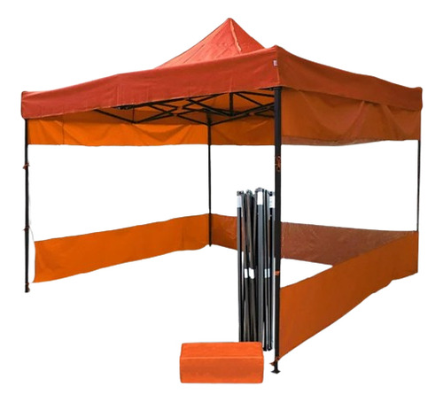  Toldo Plegable 3x3 Uv, Impermeable, Laterales Transparente