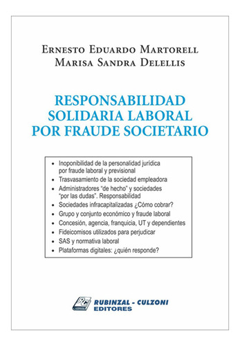 Responsabilidad Solidaria Laboral Por Fraude Societario - Ma