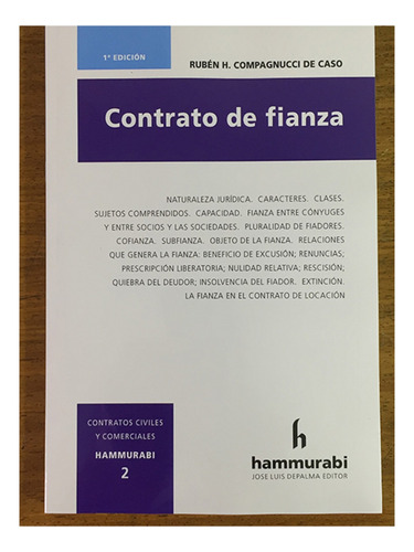 Contrato De Fianza - Compagnucci De Caso, Rubén H