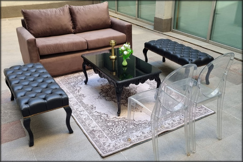Alquiler De Living Sillon Ghost, Chesterfild, Led, Banquetas