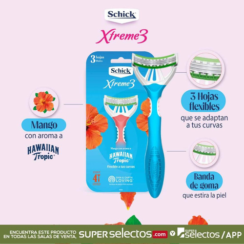 2 Rastrillos Desechables Schick Xtreme3 Hawaiian Tropic