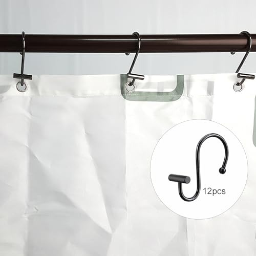 Ganchos Para Cortina De Ducha Metálicos Barra T Negra