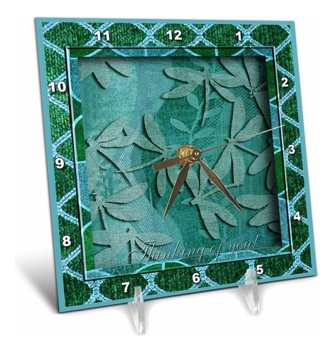 3drose Dc__1 Reloj De Escritorio, Libélulas Verdes Pensando