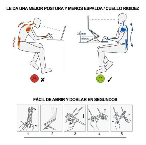 Base Soporte Laptop Tablet Plegable Pedestal Escritorio