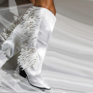 Botas Blancas Con Flecos | MercadoLibre 📦