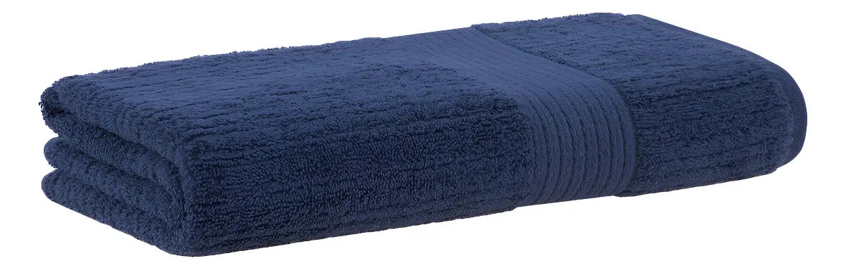 Toalha Banho Fio Penteado Canelado Azul Buddemeyer Cor Azul-escuro