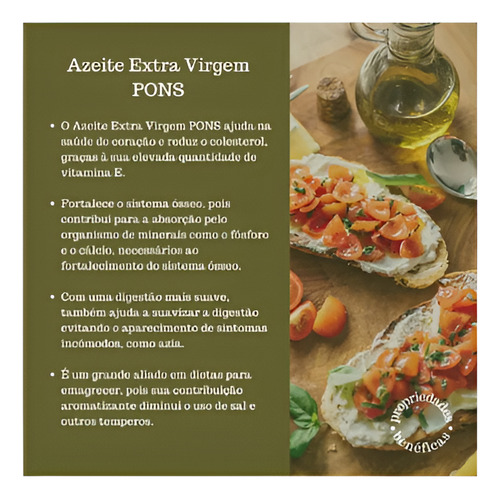Azeite Oliva Extra Virgem Pons Manjericão 250 Ml Importado