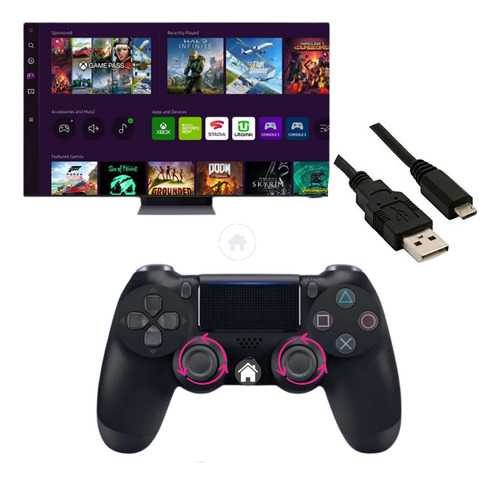 Controle Para Tv Samsung 3 Em 1 Crystal Qled Gaming Hub Xbox Preto