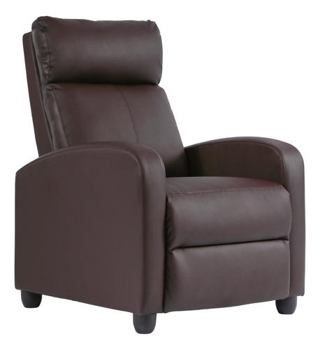 Silla Reclinable Individual Con Soporte Lumbar Marrón Sofá C