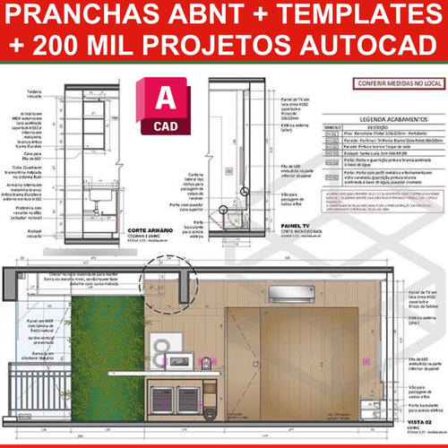 Pranchas Abnt Em Autocad + Templates + 200 Mil Projetos.
