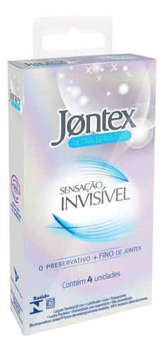 Preservativo Jontex Sensacao Invisivel 4 Unidades Ultra Fino