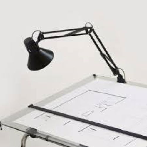 Lámpara Escritorio Tablero Blanca - Dibujo Técnico - Manicura - Apto Led E27 Con morsa