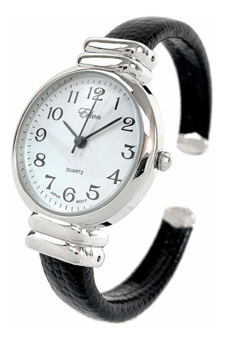 Reloj Mujer Ftw Stc Cuarzo Pulso Negro En Cuero Sintetico