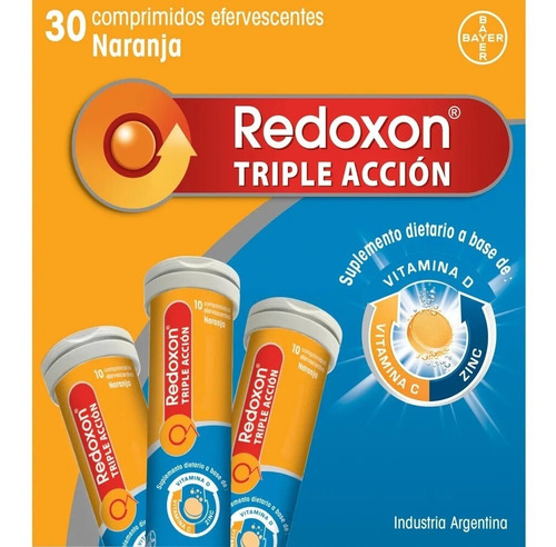  Redoxon Triple Acción 30 Comp Eferv Vitamina C D Y Zinc