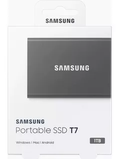 Samsung 1tb T7 Estado Sólido Portátil Titan Gray Stock