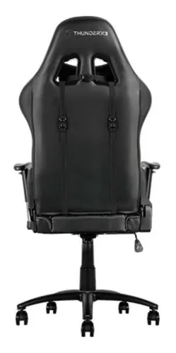 Silla de escritorio ThunderX3 TGC15 gamer ergonómica negra con tapizado de cuero sintético