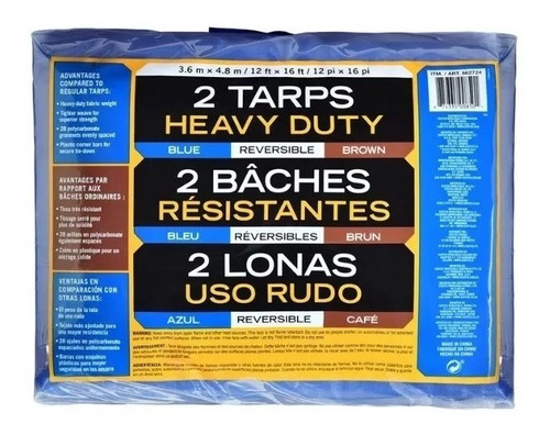 2 Lonas Toldo Carpa Uso Rudo Impermeable Heavy Duty