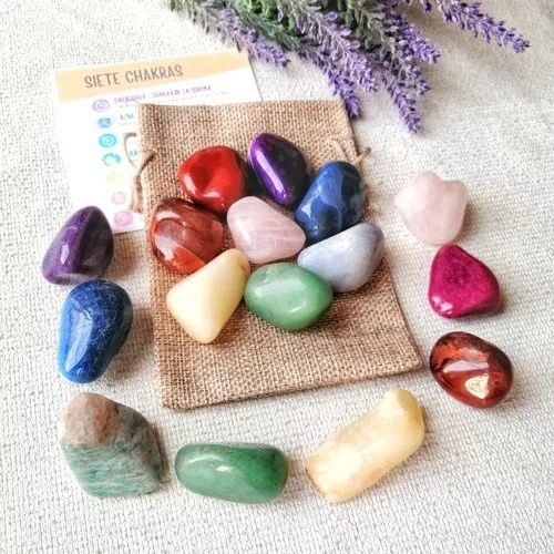 Set Cuarzos Piedras 7 Chakras Kit Sanacion Gemoterapia Reiki