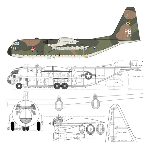 Plano Radio Control C-130 Hercules (gigante 3500mm) (x Mail)