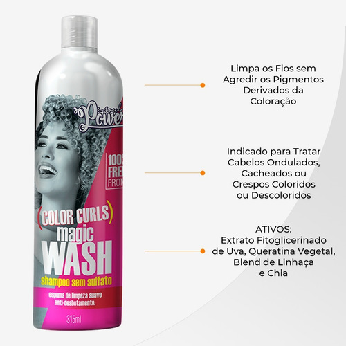 Kit Color Curls Soul Power Sh. + Cond. + Cr. De Pentear 800g